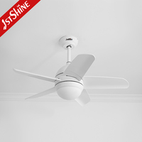 Ventilateur de plafond blanc 1stshine de 34 pouces avec lumière LED, moteur DC, 6 vitesses, télécommande, pales en ABS, ultra silencieux, moderne