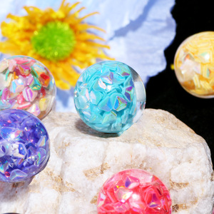 Kunsi 16 мм цветные блестки из смолы с прямыми отверстиями, бусины для волос, веревка для волос, цепочка для мобильного телефона, сумка, ручка из бисера - Product Image 3