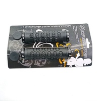 Poignées de guidon en caoutchouc pour vélo, antidérapantes, avec verrouillage, motif crâne, 138 mm, pour VTT, vélo de route, BMX