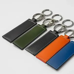 Leather Keychain With Logo Luxury Designer Leather Keychain Wholesale Blank Sublimation Real Leather Keychain