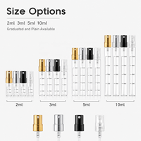Flacon pulvérisateur d'échantillon de parfum en verre 2ml 3ml 5ml 10ml, mini atomiseur de parfum gradué, flacon testeur