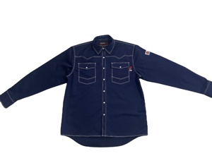 UL NPFA2112 용 네이비 내화 작업복 면 방수 청바지 셔츠 작업 환경 - Product Image 3