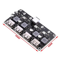 Módulo de Carga Rápida USB QC2.0 QC3.0 de 4 Puertos para Teléfonos Móviles, con Reducción de Voltaje DC, Compatible con Varias Marcas