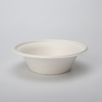 Bol rond jetable écologique et biodégradable en pulpe de bagasse de canne à sucre, moulé, pour snacks, bonbons, salades, aliments pour animaux, avec logo personnalisé