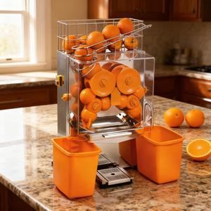 Exprimidor de naranjas automático de acero inoxidable de grado comercial de 220V, Motor de núcleo, máquina de bebidas de jugo de fruta fresca, procesador de alimentos - Product Image 1