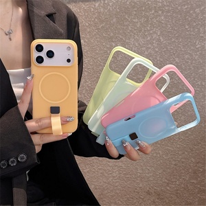 Nueva Funda para Teléfono con Correa de Muñeca de PC Color Caramelo Gelatinoso para iPhone 17 16 15 14 13 12 Pro Max, Funda Magnética Portátil con Cordón - Product Image 2