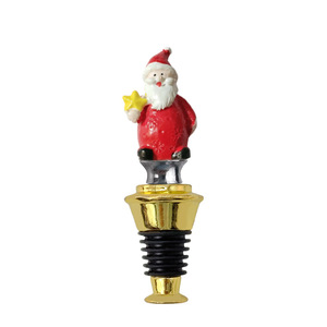 Santa Claus Wine Stopper Red Aluminum Alloy Christmas Holiday Party Supply - Product Image 1