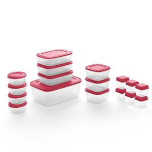 Set di 17 Contenitori Ermetici per Alimenti in Corallo, Facili da Sigillare e a Prova di Perdite - Product Image 2