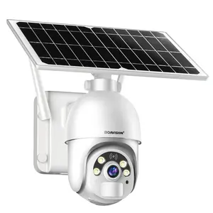 Kamera pengawas WiFi tenaga surya, kamera IP PTZ penglihatan malam luar ruangan dengan Panel surya isi ulang baterai 3MP kamera pengawas Video CCTV