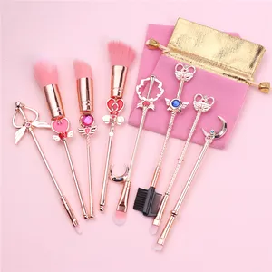 Cartoon Style Sailor Moon Personalize Makeup Brush Set Cosmetic Powder Foundation Eyeshadow Brush For Girls Gift
