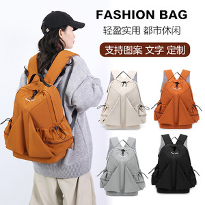 Women's Large Capacity <b>Canvas</b> <b>Backpack</b> with Anti-theft Waterproof Features for Leisure Commute Student Outdoor Sports Travel Use - Product Image 4