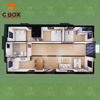 Cbox Villa Moderne Pliable de 40 pieds, Bureau Préaménagé, Maison Préfabriquée Familiale, 2-3 Chambres, Espace de Vie Extensible, Maison Conteneur