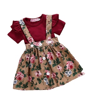 Jupe florale pour nouveau-né, vêtements de boutique pour bébé fille, vêtements d'été pour bébé fille, ensembles de vêtements pour filles - Product Image 3