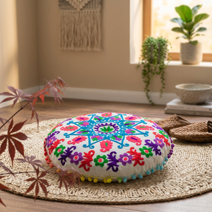 Coussin de sol non tissé rond brodé des fabricants pour la décoration intérieure pour l'hôpital et l'hôtel Taies d'oreiller et de coussin - Product Image 2