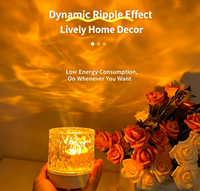 Lampe d'ambiance à projection d'ondulations d'eau, style célébrité internet, lampe de chevet romantique à effet flamme, lampe de table USB dynamique