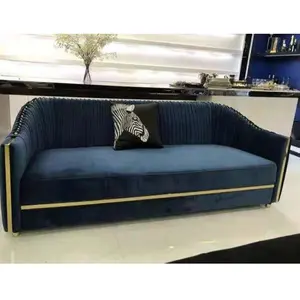 2022 New Popular Modern Design Tassels Back Pattern Seat Cover Dark Blue Fabric Sofa For Home