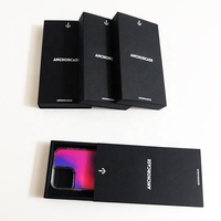 Kustom Moq Rendah Sampel Gratis Jenis Laci Geser Murah Kemasan Kotak Kertas Kraft Hitam untuk Casing Ponsel Ponsel