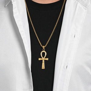 Éxito de ventas en comercio electrónico transfronterizo: Collar con cruz Ankha del antiguo Egipto con diseño protector, un estilo único adecuado para sw - Product Image 3