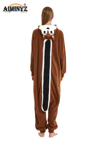 Pigiama Intero Termico Invernale in Pile Polare Taglie Forti da Donna, Morbido e Confortevole, con Stampa Cartone Animato (Chipmunk) - Ideale per l'Ingrosso - Product Image 2