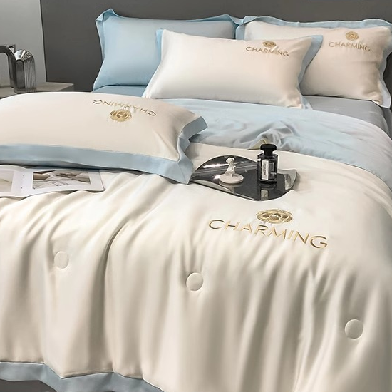 Frappè bianco-blu [No pilling, lavabile in lavatrice]