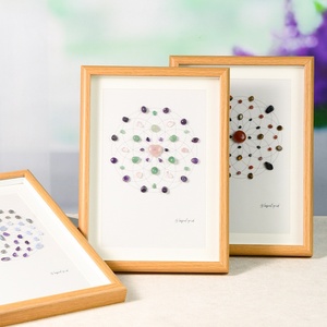 Nouveau bois cadre Photo présentoir naturel améthyste peinture Feng Shui Style maison ornement de fête pour photo et cadeau - Product Image 2