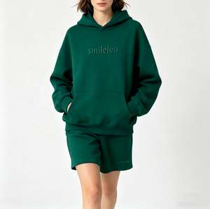 Ensemble de survêtements sportifs personnalisés avec logo, ensemble de sweat-shirts et de shorts, survêtements de jogging pour femmes - Product Image 2