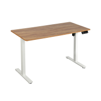 Einfach Verstellbarer Eisen-Schreibtisch mit Holzplatte Einzelmotor 70kg Tragfähigkeit für den Heimgebrauch Moderner Steh-Sitz-Tisch mit Rollen