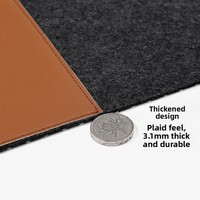 Tapis de bureau en feutre de cuir PVC souple, épaisseur 3 mm, antidérapant, protection de table, grand tapis de souris 300 mm x 700 mm pour le bureau, la maison, l'école