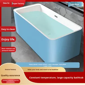 อ่างอาบน้ำอะคริลิกทรงสี่เหลี่ยมผืนผ้าแบบไร้รอยต่อ รุ่นใหม่ ดีไซน์เรียบง่าย ทันสมัย พร้อมระบบนวดด้วยคลื่นน้ำหลากสีมาตรฐาน - Product Image 2