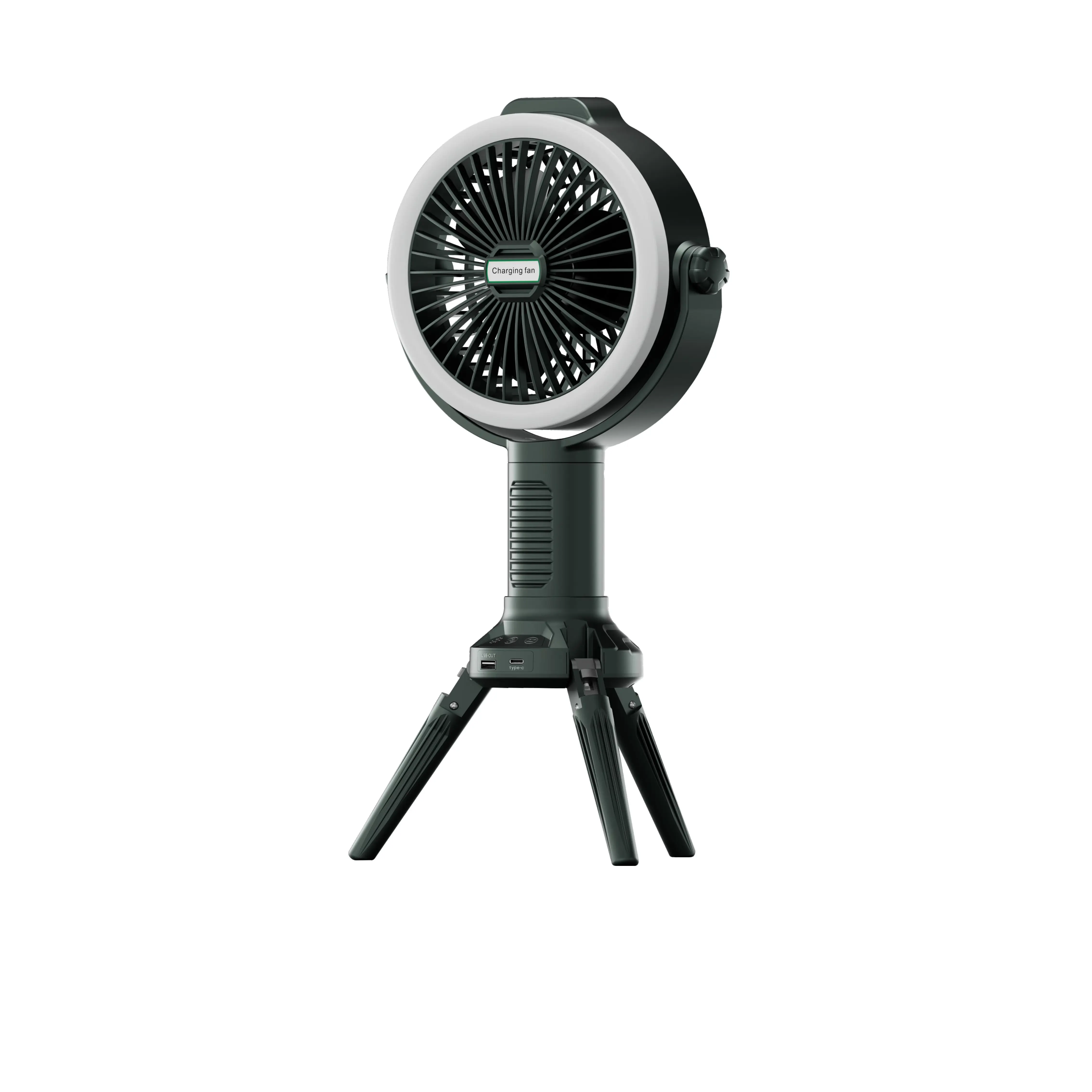 Hoạt động Fan 6 inch sạc di động clip trên fan với móc và ánh sáng cho cắm trại Lều BBQ Ngoài Trời