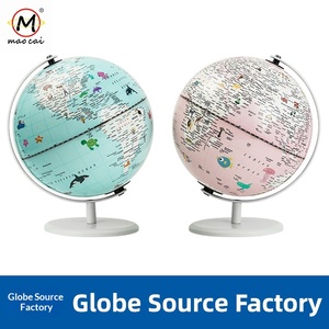 Globe terrestre en métal de 8 pouces, bicolore, motif dessin animé, avec support, pour la décoration de bureau des enfants, version anglaise, fourni directement par l'usine - Product Image 6