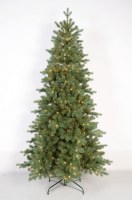 Sapin de Noël Artificiel de Luxe Pré-éclairé, Fin et Réaliste, de 1,5 à 3,6 m, en PE et PVC, à Branches Articulées, pour Décoration Intérieure des Fêtes (Vente en Gros)