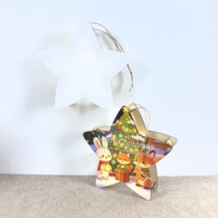 Nouvelle Lanterne LED Pentagramme de Noël 2026 à Sublimation, Impression Double Face, Cadre Photo, Style Poteau Portable pour Cadeau de Noël