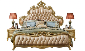 Meubles de chambre à coucher de style royal moderne, couleur personnalisée, lit en teck sculpté, taille personnalisée, qualité supérieure durable, New York, États-Unis - Product Image 4