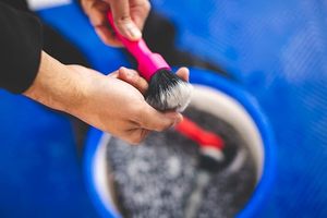 Cepillo sintético para detalles de automóviles, cerdas ultrasuaves, agarre cómodo, limpieza sin arañazos, emblemas interiores exteriores, insignias - Product Image 5