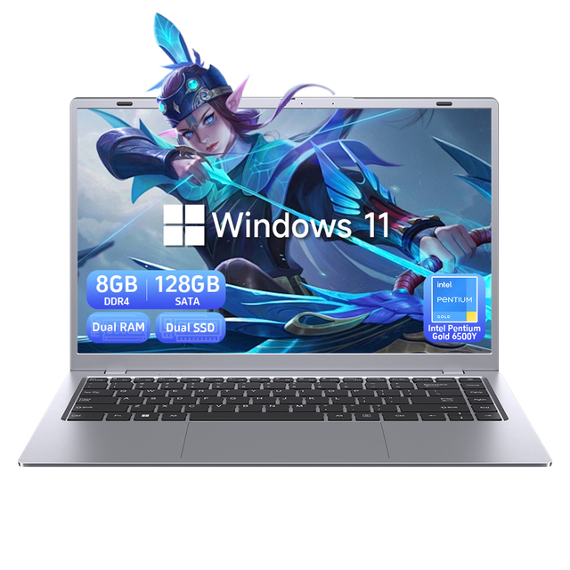 Factory Cheapest Student Laptops14 Inch Intel 6500Y Laptop 8GB RAM 128GB SSD Windows 11 Pro for Home School Business Office Use