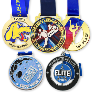 Custom Gold-Plated Zinc Alloy 3D Metal Sports Medals Soft Enamel Ribbon Lanyard for Marathon <strong>Karate</strong> Race Promotion <strong>Gifts</strong> - Product Image 6