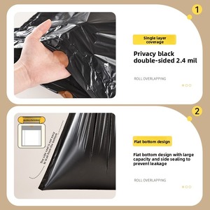Sacs poubelles à cordon de serrage, 100 unités, sacs poubelles noirs résistants avec poignées, sacs à déchets étanches pour la cuisine et le bureau - Product Image 5