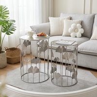 Ensemble de tables basses en métal, 2 pièces, en fer doré, écologiques, style américain, luxe moderne, décoration de salon, meubles de maison, marque Lander, vente en gros