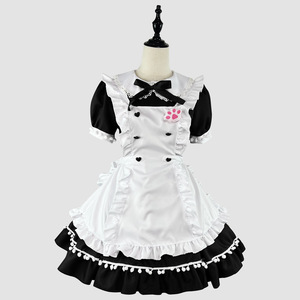 Cute Lolita Maid Outfit Sweet Dress Red White Apron Style Cosplay Costume for Anime Role Play Women Girls - Product Image 2