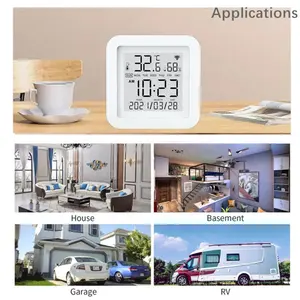 חכם בית Tuya Wifi דיגיטלי טמפרטורה ולחות חיישן עובד עם אמזון Alexa/גוגל עוזר