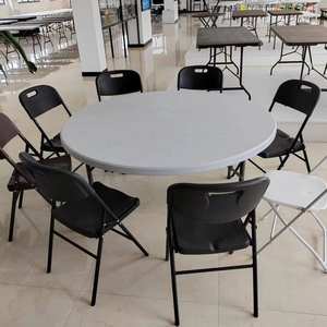 6ft <span class=keywords><strong>180CM</strong></span> 72 "10 personas Banquete DE BODA Mesa redonda plegable de plástico para exteriores Mesa redonda plegable - Product Image 6