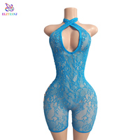 Tenue de danse exotique ELITES une pièce à bretelles avec strass pour la pole dance