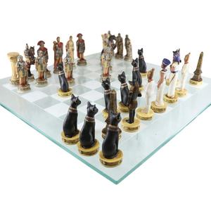 Pharaon antique personnalisé égyptien VS caesar empire romain figurine en résine jeu de pièces d'échecs magnétique jeux d'échecs en forme personnalisés