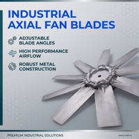 Pales et roue d'hélice de ventilateur axial industriel à angles réglables avec roulement à billes, montage sur conduit, alimentation électrique, personnalisable OEM