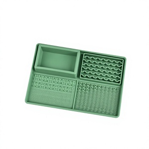 Multi-functional Silicone Pet Feeding <b>Mat</b> with Food and Water Bowl Compartments - Product Image 1