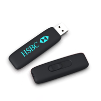 Kustom Logo LED Usb Flash Drive Push-Pull Pendrive 3.0 2.0 Usb Flash Drive dengan Lanyard untuk hadiah perusahaan