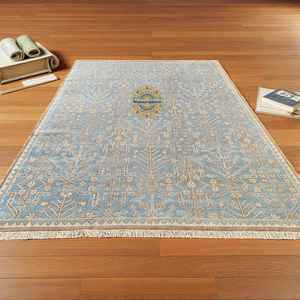 Tapis en laine noué à la main vintage, tapis fait main, tapis de salon, tapis de chambre à coucher, tapis de salle à manger, tapis de bureau, tapis pastel noué à la main - Product Image 6