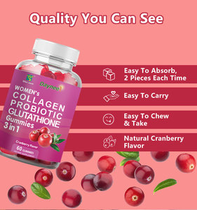 Gomitas de colágeno probiótico y glutatión R50 de alta calidad para mujeres, suplemento 3 en 1 para el metabolismo saludable femenino y blanqueamiento de la piel. - Product Image 6