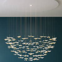 Lustre en porcelaine, projet personnalisé, lumière élégante en forme de feuille, lustre suspendu fait main, luminaire suspendu pour salon